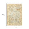 6' X 9' Blue And Sand Wool Oriental Hand Knotted Area Rug