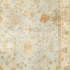 6' X 9' Blue And Sand Wool Oriental Hand Knotted Area Rug
