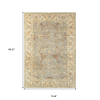 6' X 9' Gray And Beige Wool Oriental Hand Knotted Area Rug