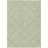 10' X 14' Artichoke Green And Ivory Geometric Washable Indoor Outdoor Area Rug