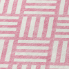 10' X 14' Pink And Ivory Geometric Washable Indoor Outdoor Area Rug