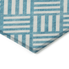 10' X 14' Teal Blue And Ivory Geometric Washable Indoor Outdoor Area Rug