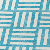 10' X 14' Teal Blue And Ivory Geometric Washable Indoor Outdoor Area Rug
