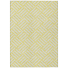 10' X 14' Yellow And Ivory Geometric Washable Indoor Outdoor Area Rug