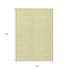 10' X 14' Yellow And Ivory Geometric Washable Indoor Outdoor Area Rug