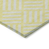 10' X 14' Yellow And Ivory Geometric Washable Indoor Outdoor Area Rug