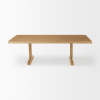 55" Natural Solid Wood Double Pedestal Coffee Table