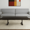 55" Dark Brown Solid Wood Double Pedestal Coffee Table