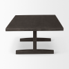 55" Dark Brown Solid Wood Double Pedestal Coffee Table