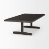55" Dark Brown Solid Wood Double Pedestal Coffee Table