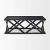 48" Black Solid Wood Geo Frame Coffee Table