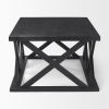 48" Black Solid Wood Geo Frame Coffee Table