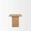 22" Brown Solid Wood Square Block End Table