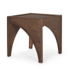 24" Brown Wood Modern Arched Square End Table