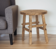 23" Brown Distressed Solid Wood End Table