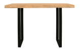 47" Natural and Black Solid Wood and Metal Live Edge Console Table
