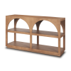 54" Brown Solid Wood Floor Shelf Console Table With Two Shelves