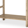 77" Natural Solid Wood Distressed Six Leg Console Table With Shelf