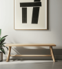 56" Natural Distressed Solid Wood Live Edge Bench