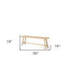56" Natural Distressed Solid Wood Live Edge Bench