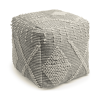 Woven Geometric Cube Pouf Ottoman