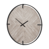 Metal Wood Analog Distressed Round Wall Clock