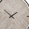 Metal Wood Analog Distressed Round Wall Clock