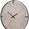 Metal Wood Analog Distressed Round Wall Clock