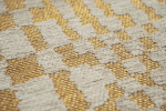2' X 5' Gold And Beige Geometric Berber Washable Area Rug With UV Protection