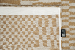 2' X 5' Gold And Beige Geometric Berber Washable Area Rug With UV Protection
