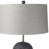 29" Navy Blue Round Bedside Lamp With Drum Shade