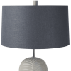 29" Beige Round Bedside Lamp With Drum Shade