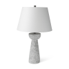27" Gray Round Bedside Lamp With Empire Shade