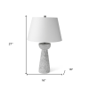 27" Gray Round Bedside Lamp With Empire Shade