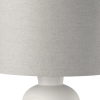 33" Cream Round Bedside Lamp With Drum Shade
