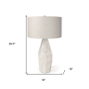 30" Cream Round Bedside Lamp With Drum Shade