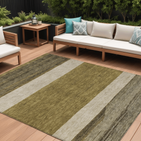 10' X 14' Coffee Ivory And Gray Abstract Washable Indoor Outdoor Area Rug