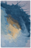 8' X 10' Blue Gold And Gray Abstract Hand Tufted Area Rug