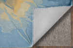 8' X 10' Blue Gold And Gray Abstract Hand Tufted Area Rug