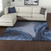 8' X 10' Blue Black And Gray Abstract Hand Tufted Area Rug