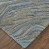 8' X 10' Blue Green And Gray Abstract Hand Tufted Area Rug