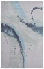 8' X 10' Green Blue And Ivory Abstract Hand Tufted Area Rug