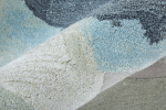 8' X 10' Green Blue And Ivory Abstract Hand Tufted Area Rug