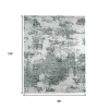 8' X 10' Green And White Abstract Hand Tufted Area Rug