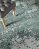 8' X 10' Green And White Abstract Hand Tufted Area Rug
