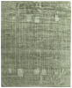 8' X 10' Green And Ivory Abstract Hand Knotted Area Rug