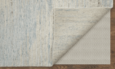 8' X 12' Blue Ivory And Silver Abstract Hand Knotted Distressed Area Rug