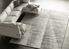 8' X 12' Ivory And Gray Abstract Hand Knotted Distressed Area Rug