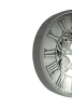 18" Silver And Black Metal Silent Skeleton Exposed Gear Round Wall Clock