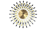 27" Gold And Black Metal Silent Analog Starburst Wall Clock